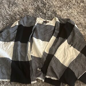 Black and White Checkered Cardigan